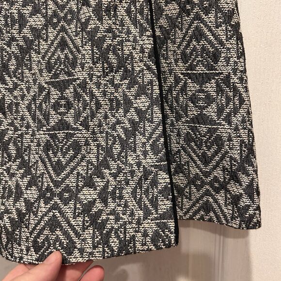 H&M Skirt Women 10 Gray Geometric Wrap Skirt Lined - Picture 2 of 9